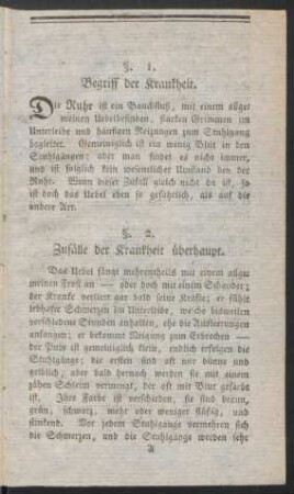 §. 2. Zufälle der Krankheit überhaupt