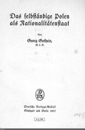 Das selbständige Polen als Nationalitätenstaat