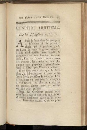 Chapitre huitieme. De la discipline militaire.