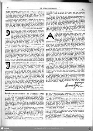 Reichssteuertermine im Februar 1938