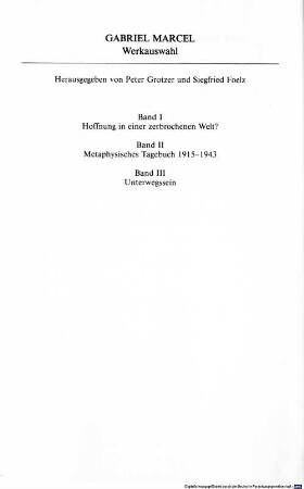Werkauswahl, 2. Metaphysisches Tagebuch : 1915 - 1943