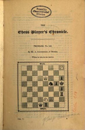 The chess player's chronicle. 5. 1845
