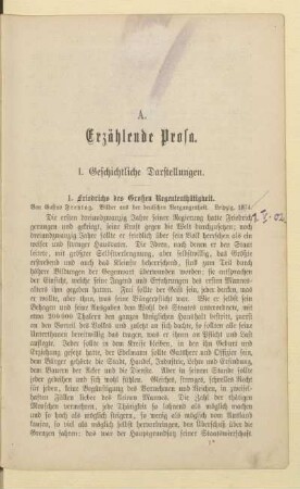 I. Geschichtliche Darstellungen
