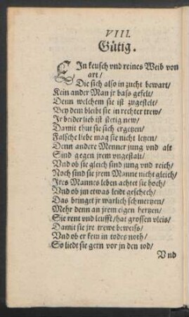 VIII. Gütig.