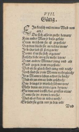 VIII. Gütig.