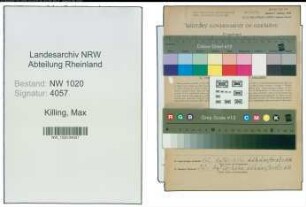Entnazifizierung Max Killing , geb. 17.07.1908 (Heizer)