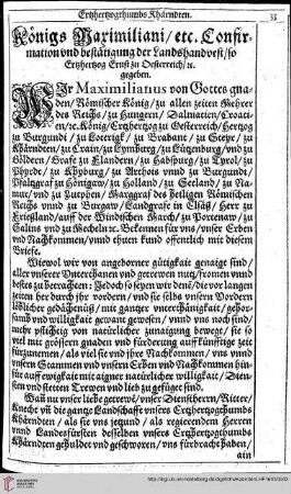 Königs Maximiliani /etc. Confirmation ...