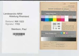 Entnazifizierung Paul Steinborn , geb. 17.06.1900 (Finanzangestellter)