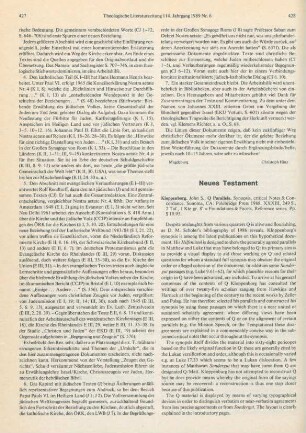 428-429 [Rezension] Kloppenborg, John S., Q parallels