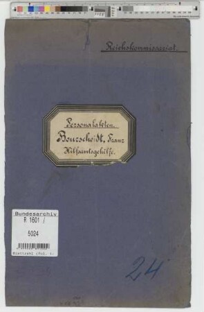 Bourscheidt, Franz, geb. 6.2.1880, Hilfsamtsgehilfe