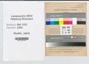Entnazifizierung Jakob Mueller , geb. 10.04.1909 (Postbetriebswart)