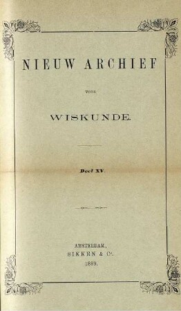 15: Nieuw archief voor wiskunde