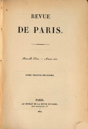 La Revue de Paris. 32. 1841