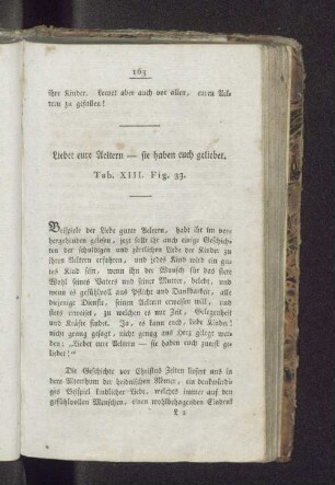 Liebet eure Aeltern - sie haben euch geliebet. Tab. XIII. Fig. 33.