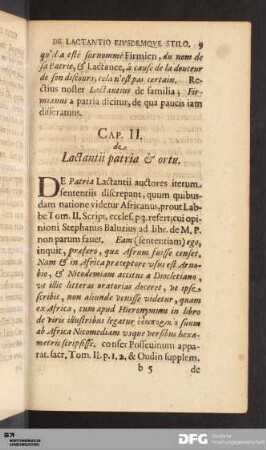 Cap. II. de Lactantii patria & ortu.