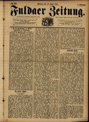 Ausgabe vom Freitag, den 13. Juni 1890.
