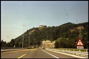 Bregenz: Tunneleinfahrt zum Pfänder Tunnel, von Süden