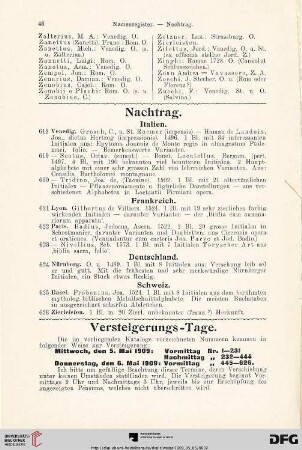 Nachtrag (Nr. 618-626)