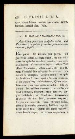 IV. C. Plinius Valeriano Suo S.