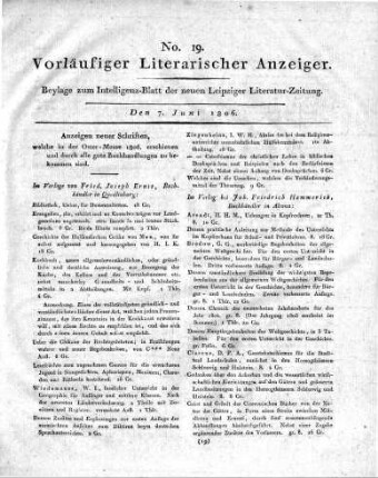 1806-06-07 : 19. Stück