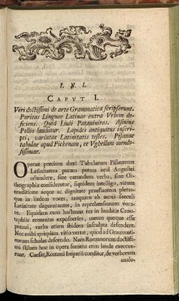 Caput I. Viri doctissimi de arte Grammatica scripserunt.[...]