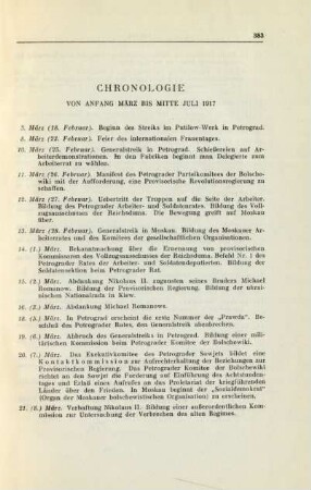 Chronologie Von Anfang März Bis Mitte Juli 1917