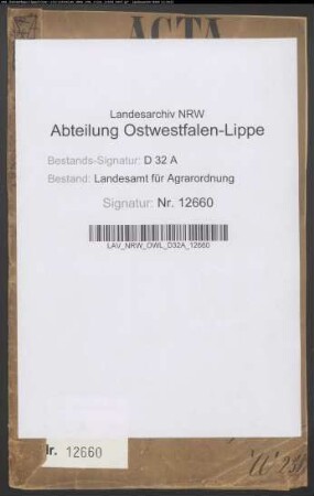 Westheimer Diemelgrundstücke, Krs. Büren. Melioration