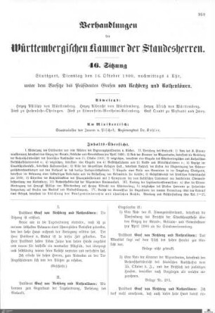 46. Sitzung, Stuttgart, 16.10.1900