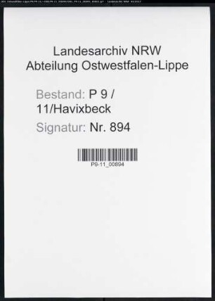 Sterberegister Standesamt Havixbeck