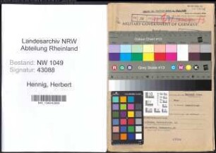 Entnazifizierung Herbert Hennig , geb. 04.12.1905 (Bankbeamter)