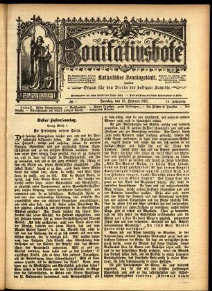 Erste Ausgabe vom Sonntag, den 16. Februar 1902.