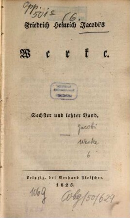 Friedrich Heinrich Jacobi's Werke, 6