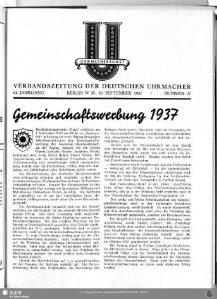 Gemeinschaftswerbung 1937