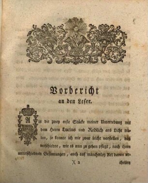 Gespräch im Reiche der Lebendigen zwischen Lucius Sylvander, einem katholischen Pfarrer, und dem Herrn von Redlich, einem Niedersächsischen Kavalier; über die heilsamen Beschwörungen und Wunderkuren des Hochwürdigen Herrn Gaßners : worinn zugleich die deswegen herausgekommenen Schriften beleuchtet, und viele merkwürdige Umstände und Anekdoten erzählet werden, Drittes Stück