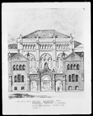 Fassadenentwurf für eine Synagoge in Berlin