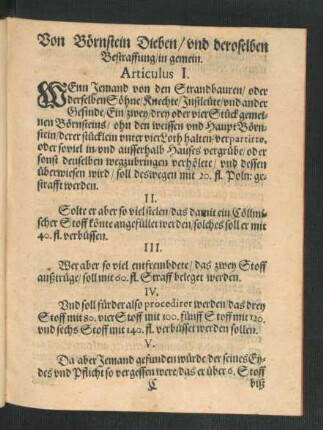 Von Börnstein Dieben/ und deroselben Bestraffung/ in gemein.