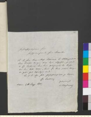 Brief von Toussaint, Ludwig Otto an Goethe, Johann Wolfgang von