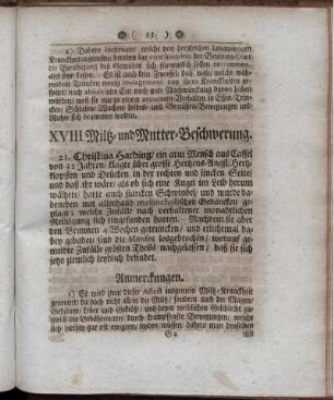 XVIII. Milz-und Mutter-Beschwerung
