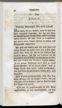 IV. Kap. Endzweck.