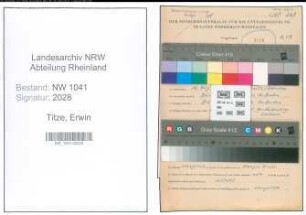 Entnazifizierung Erwin Titze , geb. 12.08.1904 (Kaufmaenischer Angestellter)