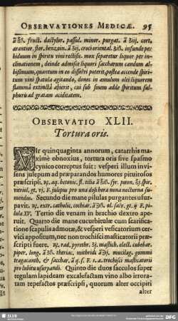 Observatio XLII. Tortura oris