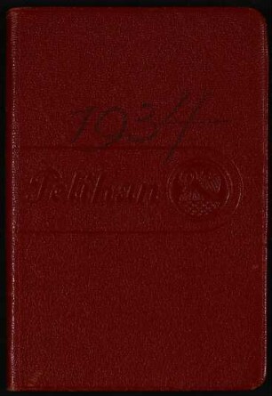 Pelikan Merkbuch und Kalender 1934