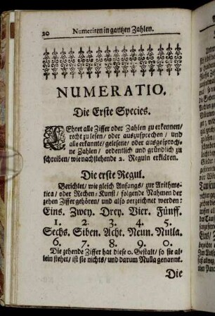 Numeratio. - Dividiren oder Theilen.