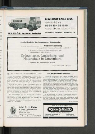 An die Mitglieder des Langenhorner Heimatvereins: Mitgliederversammlung