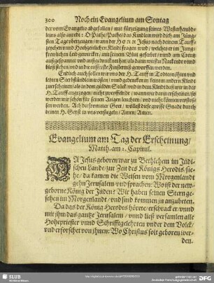 Evangelium am Tag der Erscheinung, Matth. am 2. Capitul