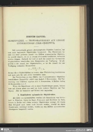Zehntes Kapitel. Objektivsätze - Photographieren auf große Entfernungen (Tele-Objektive)