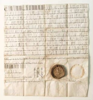 Kaiser Friedrich I. nimmt das Kloster Bronnbach in seinen Schutz, bestätigt seine benannten Besitzungen und befreit es von Steuer und Abgabe.