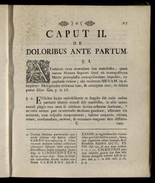 Caput II. De Doloribus Ante Partum.