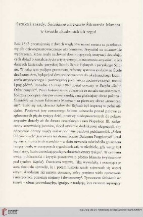 Sztuka i zasady. Śniadanie na trawie Édouarda Maneta w świetle akademickich reguł