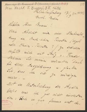 Brief an Ferruccio Busoni : 17.09.1899